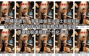 （18119期）AI橘猫道长茅山道士短剧教程｜零基础傻瓜式操作，AI一键生成古风玄幻爆款短视频快速变现