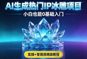AI生成热门ip冰雕项目，小白也能0基础入门，实操+变现保姆级教程