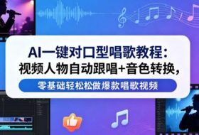 AI一键对口型唱歌教程：视频人物自动跟唱+音色转换，零基础轻松做爆款唱歌视频