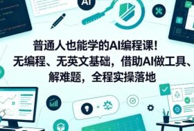 普通人也能学的AI编程课！无编程、无英文基础，借助AI做工具、解难题，全程实操落地