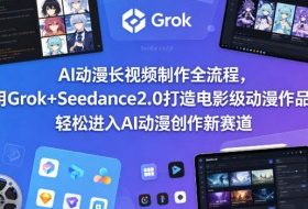 AI动漫长视频制作全流程，用Grok+Seedance2.0打造电影级动漫作品，轻松进入AI动漫创作新赛道
