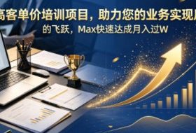 高客单价培训项目，助力您的业务实现质的飞跃，Max快速达成月入过W【原创双语字幕】