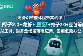 财务AI智能体提效实战课｜扣子2.0+龙虾+豆包等多AI工具，财务全场景落地应用，告别低效办公