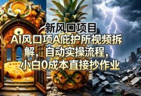新风口项目AI庇护所视频拆解，自动实操流程，小白0成本直接抄作业