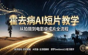（18155期）《霍去病》AI短片教学：即梦AI Seedance2.0实操，从拍摄到电影级成片全流程