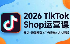 （18158期）2026TikTok Shop运营课：开店+流量获取+广告投放+达人建联，解锁海外电商掘金路径