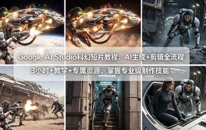 （18173期）Google AI Studio科幻短片教程：AI生成+剪辑全流程，3小时+教学+专属资源，掌握专业级制作技能