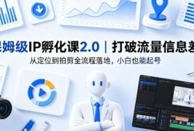 保姆级IP孵化课2.0｜打破流量信息差，从定位到拍剪全流程落地，小白也能起号