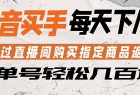 抖音买手通过直播间购买指定商品返金币，每天几单，轻松日入几张【揭秘】