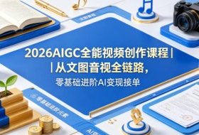 2026AIGC全能视频创作课程｜从文图音视全链路，零基础进阶AI变现接单