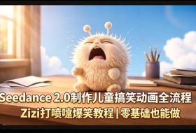 Seedance 2.0制作儿童搞笑动画全流程Zizi打喷嚏爆笑教程｜零基础也能做