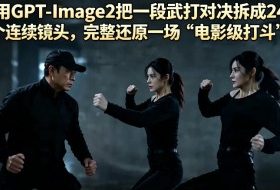 用GPT-Image2把一段武打对决拆成24个连续镜头，完整还原一场“电影级打斗”