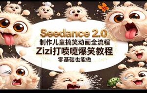 （18211期）Seedance 2.0 制作儿童搞笑动画全流程Zizi打喷嚏爆笑教程｜零基础也能做