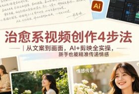 治愈系视频创作4步法｜从文案到画面，AI+剪映全实操，新手也能精准传递情感