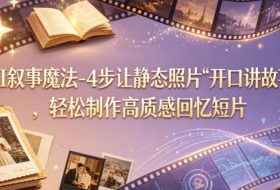 AI叙事魔法-4步让静态照片“开口讲故事”，轻松制作高质感回忆短片