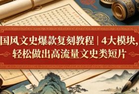 国风文史爆款复刻教程｜4大模块，轻松做出高流量文史类短片