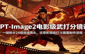 GPT-Image2电影级武打分镜课：一键拆分24组连续镜头，还原影视级打斗画面制作流程