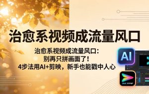 （18219期）治愈系视频成流量风口：别再只拼画面了！4步法用AI+剪映，新手也能戳中人心