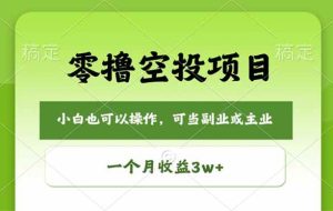 （18223期）零撸空投项目，最新玩法，每天零碎时间，一个月3w＋