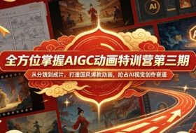 全方位掌握AIGC动画特训营第三期，从分镜到成片，打造国风爆款动画，抢占AI视觉创作赛道红利