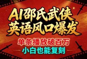 AI邵氏武侠英语风口爆发，单条播放破百万，小白也能复刻