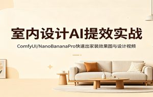 室内设计AI提效实战：ComfyUI/NanoBananaPro快速出家装效果图与设计视频