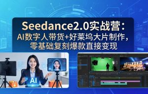 （18238期）Seedance2.0实战营：AI数字人带货+好莱坞大片制作，零基础复刻爆款直接变现
