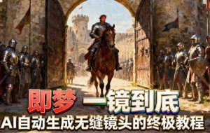 （18241期）即梦AI一镜到底终极教程，智能补帧+运镜技巧，AI自动生成无缝丝滑长镜头高效出片