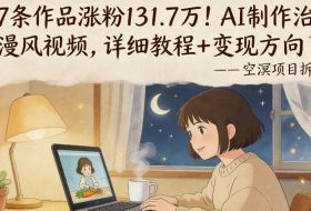 117条作品涨粉131.7W！AI制作治愈动漫风视频，详细教程+变现方向