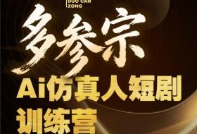 多参宗Ai仿真人短剧训练营第四期，全流程落地，新手也能做爆款短剧，稳稳抓住风口红利