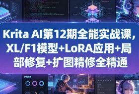 Krita AI第12期全能实战课，XL/F1模型+LoRA应用+局部修复+扩图精修全精通
