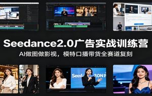 Seedance2.0广告实战训练营：AI做图做影视，模特口播带货全赛道复刻