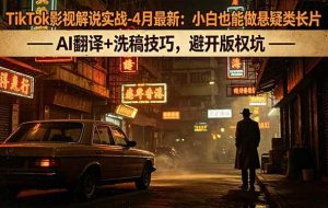 （18277期）TikTok影视解说实战-4月最新：小白也能做悬疑类长片，AI翻译+洗稿技巧，避开版权坑