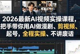 2026最新AI视频实操课程，手把手带你用AI做漫剧、剪视频、起号，全程实操、不讲废话