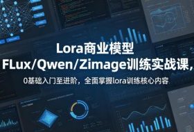 系统性学习Lora商业模型FLux／Qwen／Zimage训练实战课，0基础入门至进阶，全面掌握lora训练核心内容