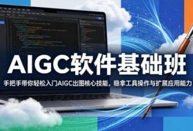 AIGC软件基础班，手把手带你轻松入门AIGC出图核心技能，稳拿工具操作与扩展应用能力