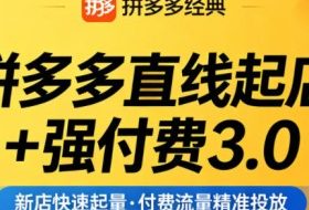 拼多多直线起店+强付费3.0，教你稳定起店、高效控投产、破解流量瓶颈（更新4月）