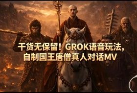 干货无保留！GROK语音玩法，自制国王唐僧真人对话MV