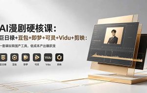 （18280期）AI漫剧硬核课：巨日禄+豆包+即梦+可灵+Vidu+剪映：一套课玩转国产工具，低成本产出爆款漫剧