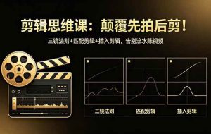 （18285期）剪辑思维课：颠覆先拍后剪！三镜法则+匹配剪辑+插入剪辑，告别流水账视频