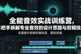 全能音效实战训练营，手把手拆解专业音效的设计思路与剪辑技巧，全面提升视频的音效质感