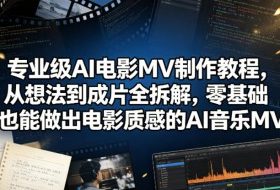 专业级AI电影MV制作教程，从想法到成片全拆解，零基础也能做出电影质感的AI音乐MV
