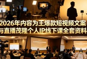 2026年内容为王爆款短视频文案与直播茂隆个人IP线下课全套资料(价值4980)