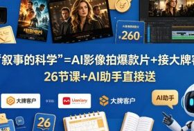 学《叙事的科学》=AI影像拍爆款片+接大牌客户？26节课+AI助手直接送【原创双语字幕】