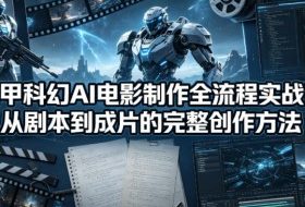 机甲科幻AI电影制作全流程实战课，从剧本到成片的完整创作方法