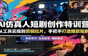 AI仿真人短剧创作特训营：从工具实操到剪辑拉片，手把手打造爆款短剧