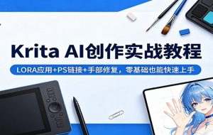 Krita AI创作实战教程：LORA应用+PS链接+手部修复，零基础也能快速上手