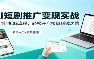 AI短剧推广变现实战：从0到1拆解流程，轻松开启接单赚钱之路