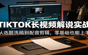 TIKTOK长视频解说实战：从选题洗稿到配音剪辑，零基础也能上手