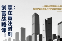 《创富战略课：赢在重注时刻》一套融合顶级商业认知、投资逻辑与创业心力的高端战略课程